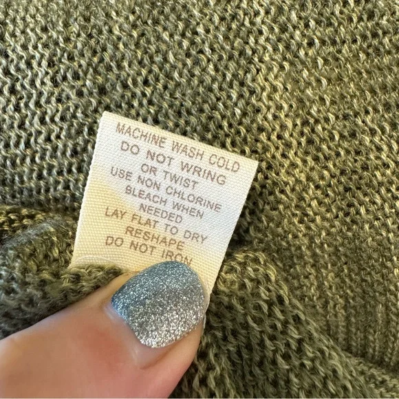 Altar'd State Sage Green Knit Cardigan with Fringe and Pockets - S - Picture 14 of 14